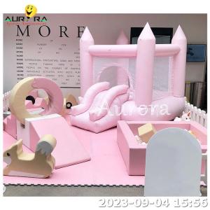 Wholesale Commercial Party Rental Equipment Pink Inflatable Bounce House Soft Play Pastel from china suppliers
