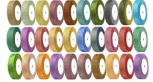 Wholesale Hang Decoration Metallic Glitter Ribbon Customized Width Polyester / Nylon Material from china suppliers