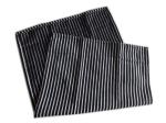 Black Cotton Kitchen Towel with White Strip , Black