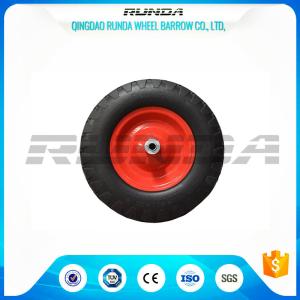 Wholesale Steel Rim Heavy Duty Swivel Caster Wheels Blocky Pattern 30 PSI 400mm Size from china suppliers