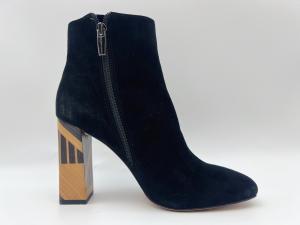Wholesale Leather Womens Black High Heel Ankle Boots With Nylon Zipper from china suppliers