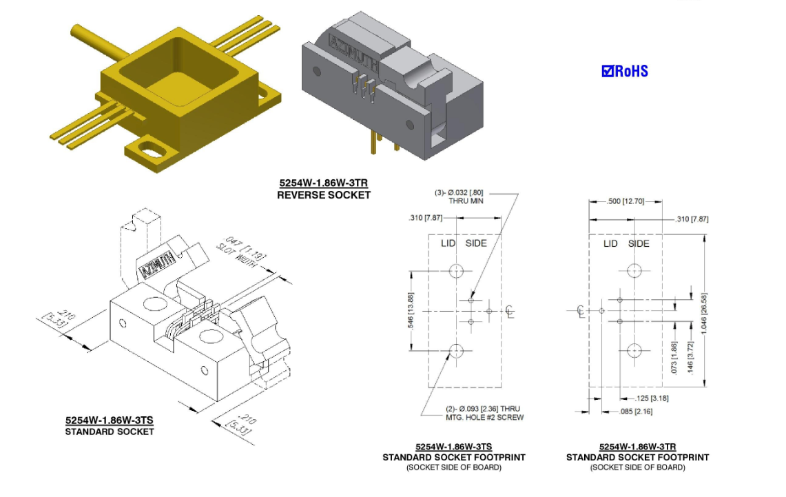 5254-1.86W-3T S/R Single In-line with Wider Lead Packages Sockets for your Packages Boost Your Business with Carrier's State-of-the-Art and Durable