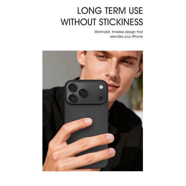 Customized Aramid Carbon Fiber Mobile Cover with Metal Frame for iPhone 17 Pro Max