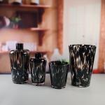 Handmade Amber Glass Vase Modern Unique Vase for Table Centerpiece Decorative