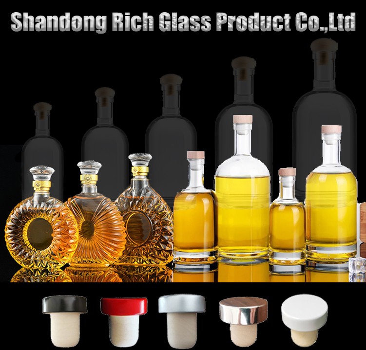 750ml Liquor Glass Bottles with Customize Sealing Type and Aluminum Plastic PP Collar