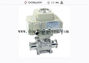 China FDA Pneumatic Clamped DN100 SS316L Three Piece Ball Valve on sale