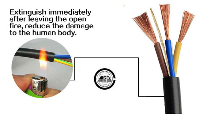 Durable IP68 Pool Light Fittings 4×0.75mm² Four Core Rubber Sheathed Cable