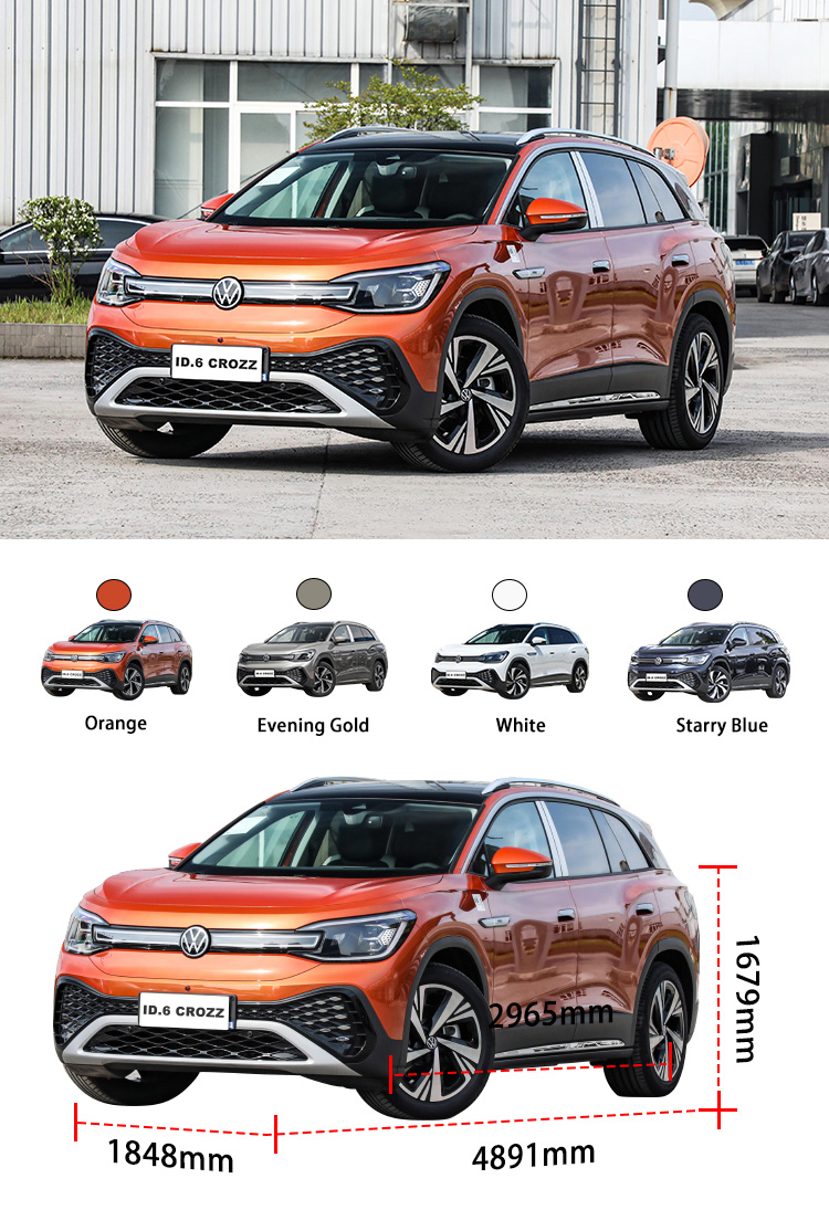 Large Used Volkswagen Electric Car 160KM 7 Seater EV SUV VW ID.6 Crozz