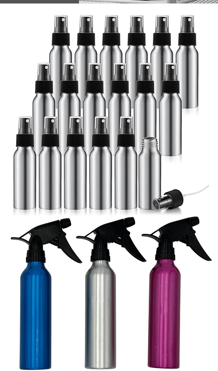 300ml 500ml Matte Black Aluminum Spray Bottle With Trigger Lotion Pump Bottle