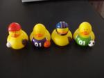 Tiny Assorted Sports Themed Rubber Ducks With Football / Baseball / Basketball