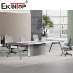 Convertible Rectangular Conference Table With Wood Steel Material 4 Legs