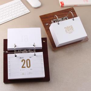 Wholesale 365 Inner Sheets Wooden Desktop Calendar , Custom Daily Desk Calendar 2 Rings Binding from china suppliers