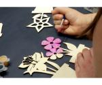 Unfinished Cutting Nordic Style Wood Flower Shapes Ornaments Craft Easter Wood