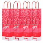 Custom Color Accepted Heavy Duty Valentine's Day Craft Gift Pink Kraft Bag Paper