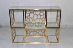 Antirust Stainless Steel Console Table Tubular Stylish Tea Table Decorative For