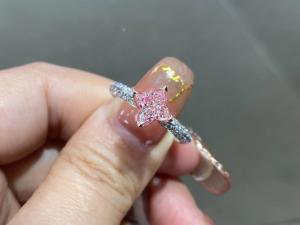 Wholesale 18k White Gold Lab Created Diamond Ring IGI Certified 1.06ct Fancy Pink Flower Shape from china suppliers