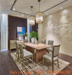 Luxury dining room furniture set Nice wood veneer painting long dining table
