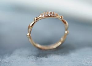 Wholesale 14K Rose Gold Real Diamond Jewellery Ring Dainty OEM ODM for Wedding from china suppliers