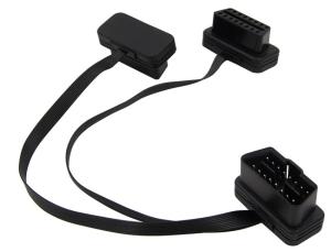 Wholesale OBD2 OBDII J1962 Right Angle Male 24V to Dual Female Flat Y Cable from china suppliers