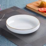 24K Gold Rimmed Ivory White Porcelain Plates For Wedding Party