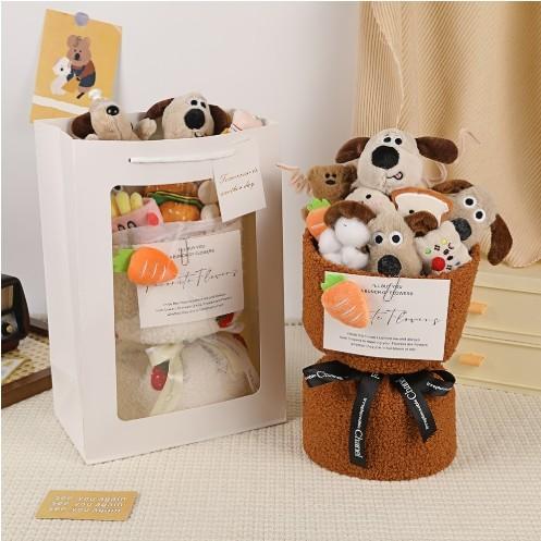 Single dog doll bouquet doll for girlfriend best friend children student day