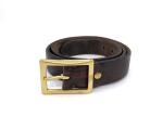 Brown Mens Casual Leather Belt Vintage Brass Square Pin Bcukle Western Styles