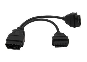 Wholesale OBD2 OBDII 16 Pin J1962 Male to Dual OBD2 Female Round Splitter Y Cable from china suppliers
