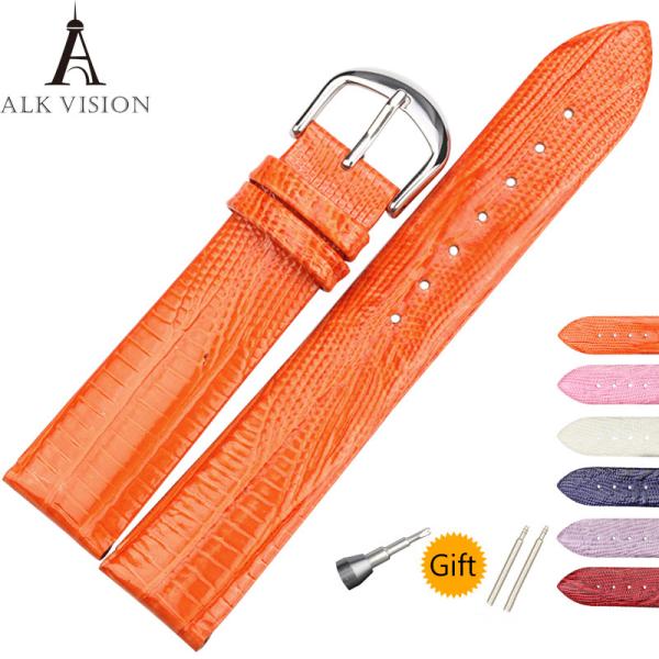 Genuine True Leather Watchband Lizard Skin Pattern Watch Band Cow Leather Straps