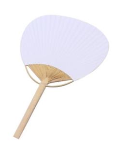 Wholesale Oriental handmade natural bamboo material white paper fan customized wedding paddle fans from china suppliers