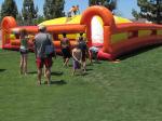 Yellow / Red Outdoor Inflatable Games Inflatable Soft Mountain For Kids Racing