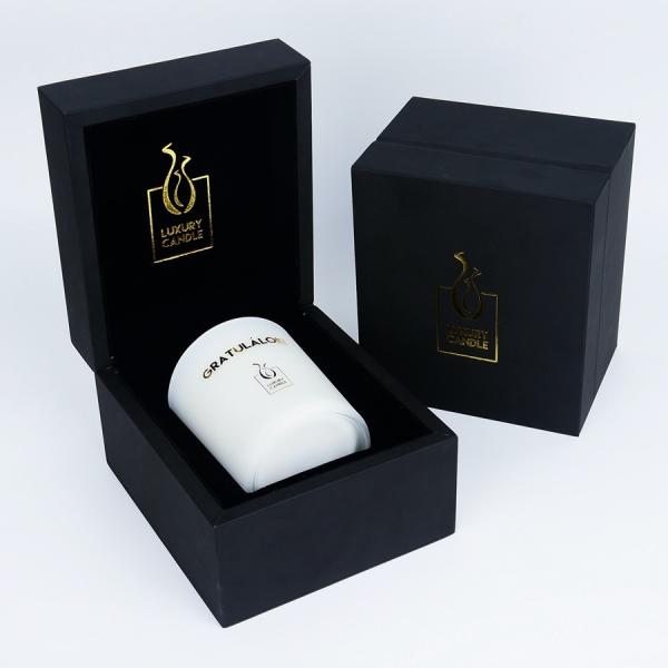 600g Youfu Custom Luxury Packaging Boxes , C2S Luxury Candle Gift Box Wood