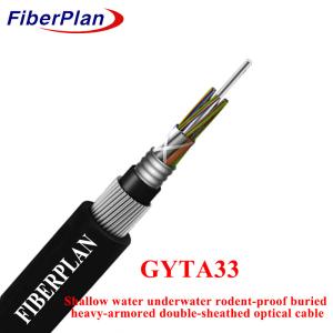 Wholesale GYTA33 Optic Cable 4 6 8 12 24 48 Cores G652D SM Underwater Stranded Armoured Steel Wire from china suppliers