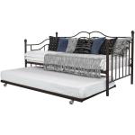 Heavy Duty Black Iron Trundle Bed , Twin Daybed Frame Smooth Finish Edges