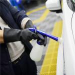 Customized Heavy Duty Black Rubber Gloves Flocklined For Automotive