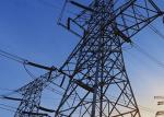 Silver High Voltage Transmission Towers , High Tension Overhead Line Tower