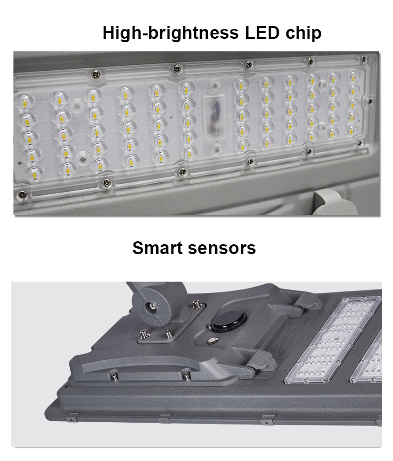 All in One Integrated Solar LED Street Light with Auto Dimming in Smart Cities