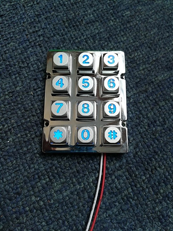 IP65 waterproof rugged 3X4 die cast numeric keypad with back lighted lighting for security system