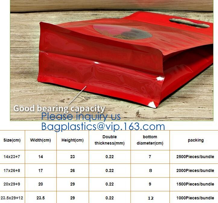 polypropylene Crystal Clear Cello Bags flat square block bottom opp bag,candy opp square bottom cello bag bagease packag