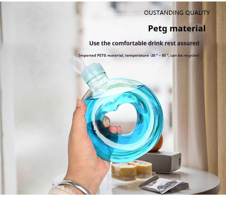 Circular Ring-shaped Creativity Bracelet Beverage Plastic PETG Bottle Leakproof Travel Round Drinking Bottle