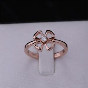 Wholesale Roma Gold Brand Jewelry Fiorever 18 Karat Rose Gold Ring set with a central diamond REF 355305 from china suppliers