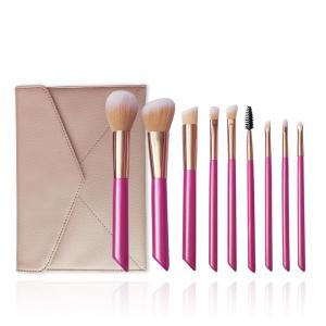 Wholesale 9 Pieces Glitter Pink Pretty Pink Makeup Brush Collection Skin Like Finish from china suppliers