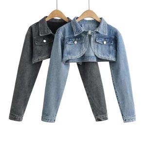 Wholesale Factory Customized Summer Crop Tope Sporty Full-Length Sleeve Denim Jacket from china suppliers