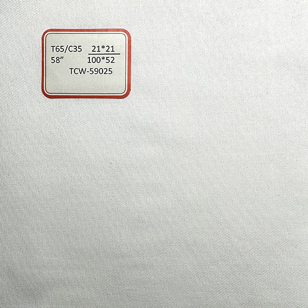 Bleached 100X52 Cotton And Polyester Blend Fabric 21S For School Uniform