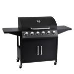 6 Burner Gas Grill with Cabinets and Stainless Steel Barbeque Parking Size 91*69
