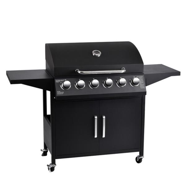 6 Burner Gas Grill with Cabinets and Stainless Steel Barbeque Parking Size 91*69