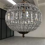 Oval Shaped Crystal Chandelier Pendant Wedding Event Stage Decoration 50cm