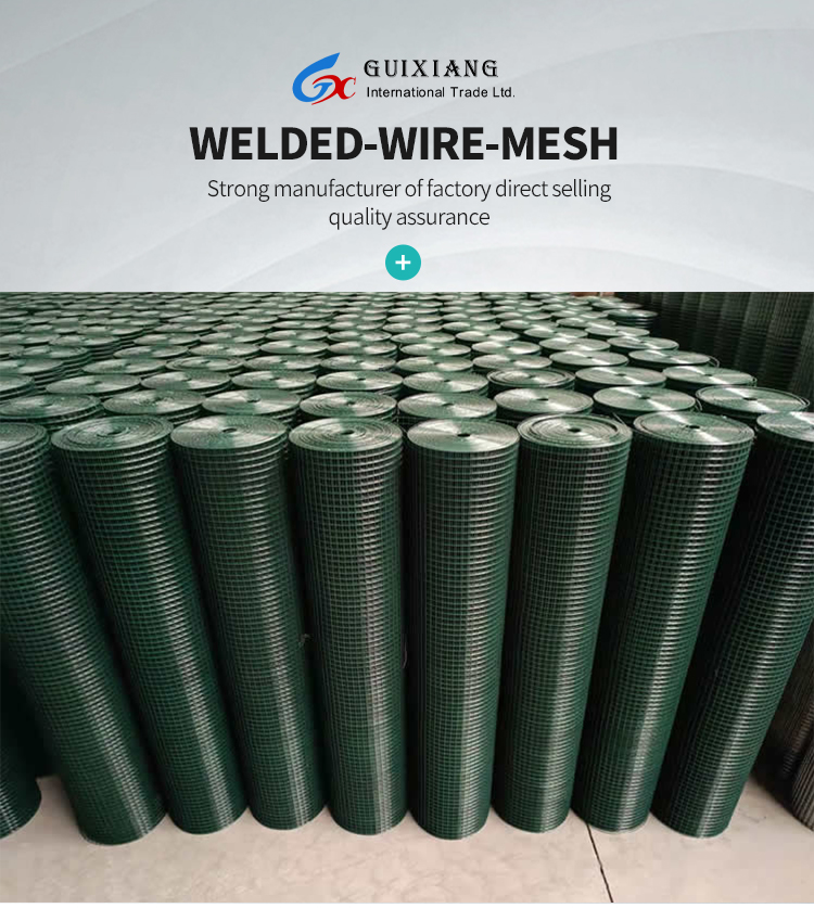 12 Gauge Vinyl Coated Welded Wire Fencing with Galvanized Steel Wire 3.7-50m Length