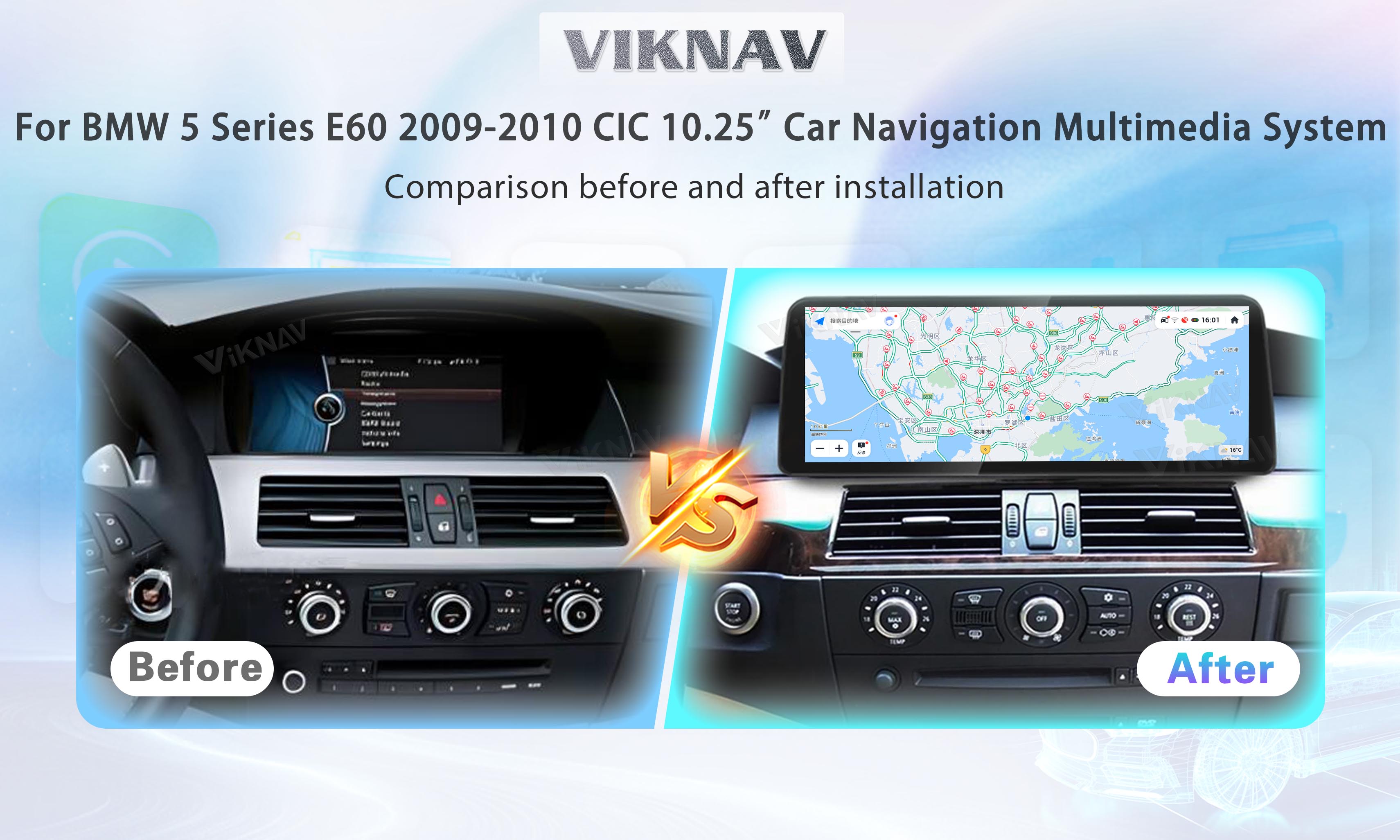 BMW 5 Series E60 Bluetooth Car Stereo System android head unit 2009-2010 2Din 8 Core