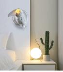 Resin animal wall lamp bedroom bedside lamp living room decor White Ceramic