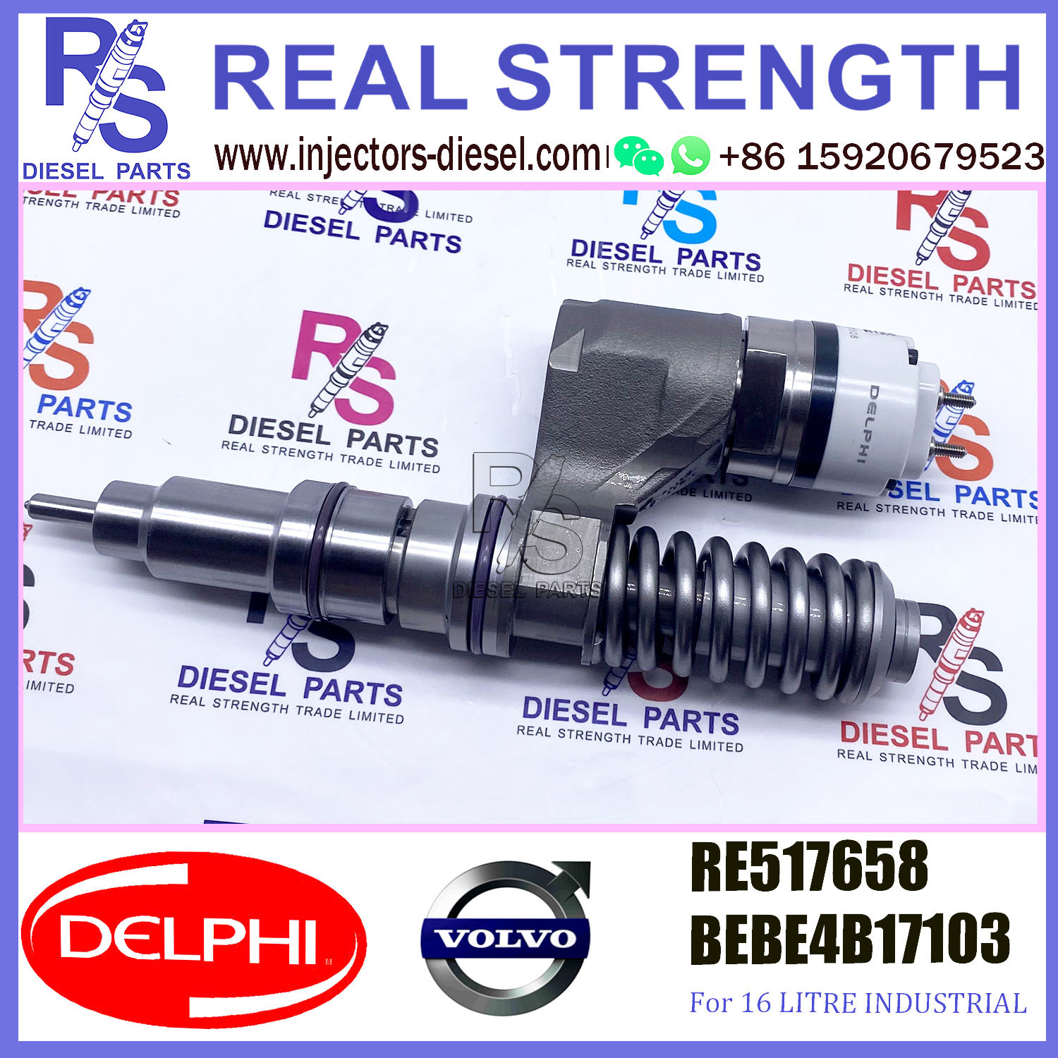 RE517658 V-O-L-V Diesel Injector DELPHI BEBE4B17103 A3 For 6125 TIER 2 OH HIGH POWER